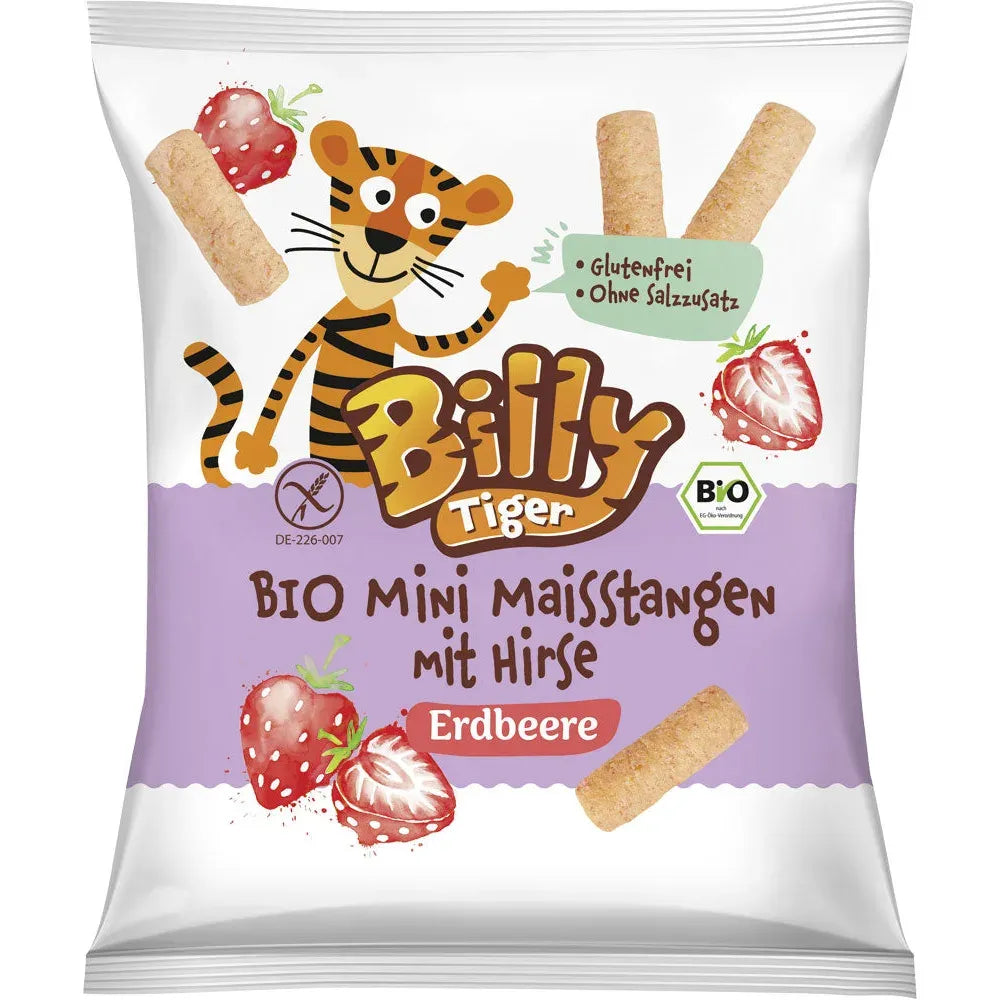 Tiger Bio Mini Erdbeerstangen 30g