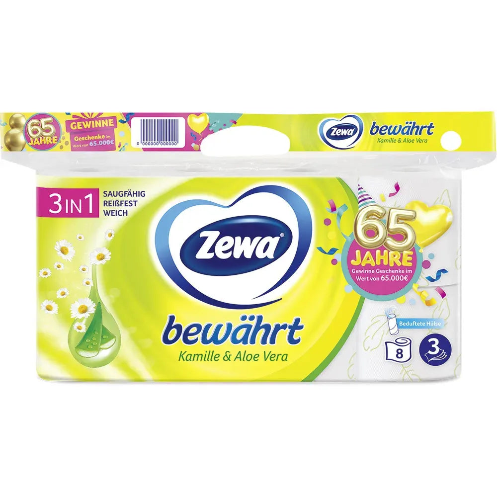 Zewa Toilettenpapier Kamille 3-lagig 8x150 Blatt