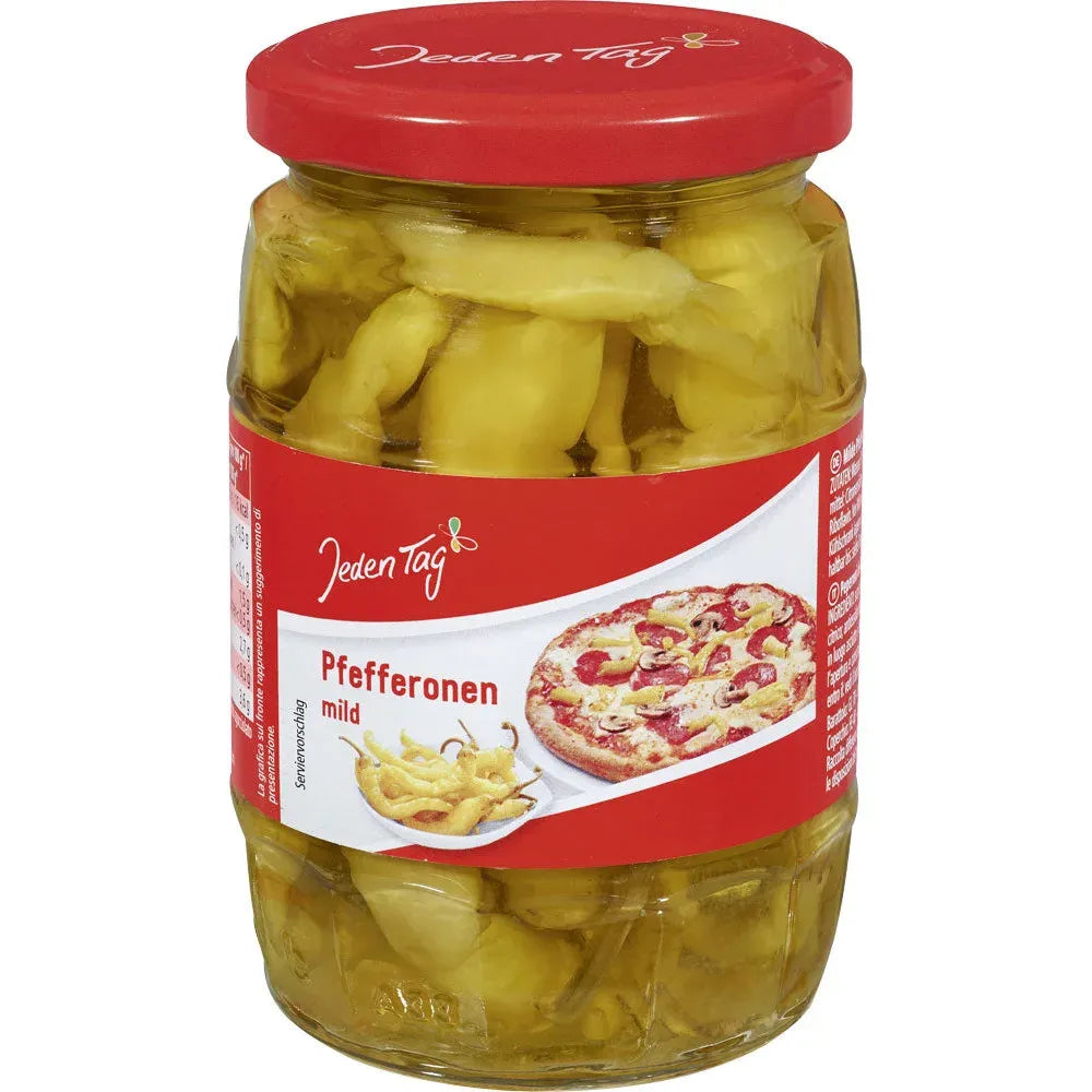 Jeden Tag Pfefferonen Mild Glas 300g