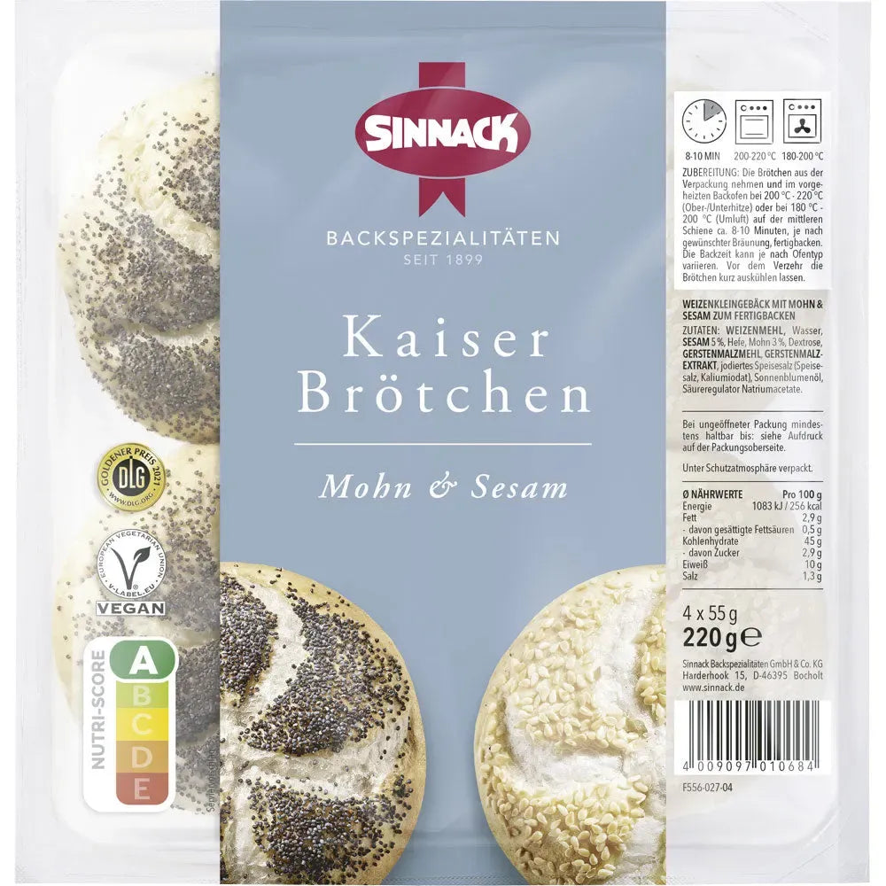 Sinnack Kaiserbrötchen Gemischt 4er 220g