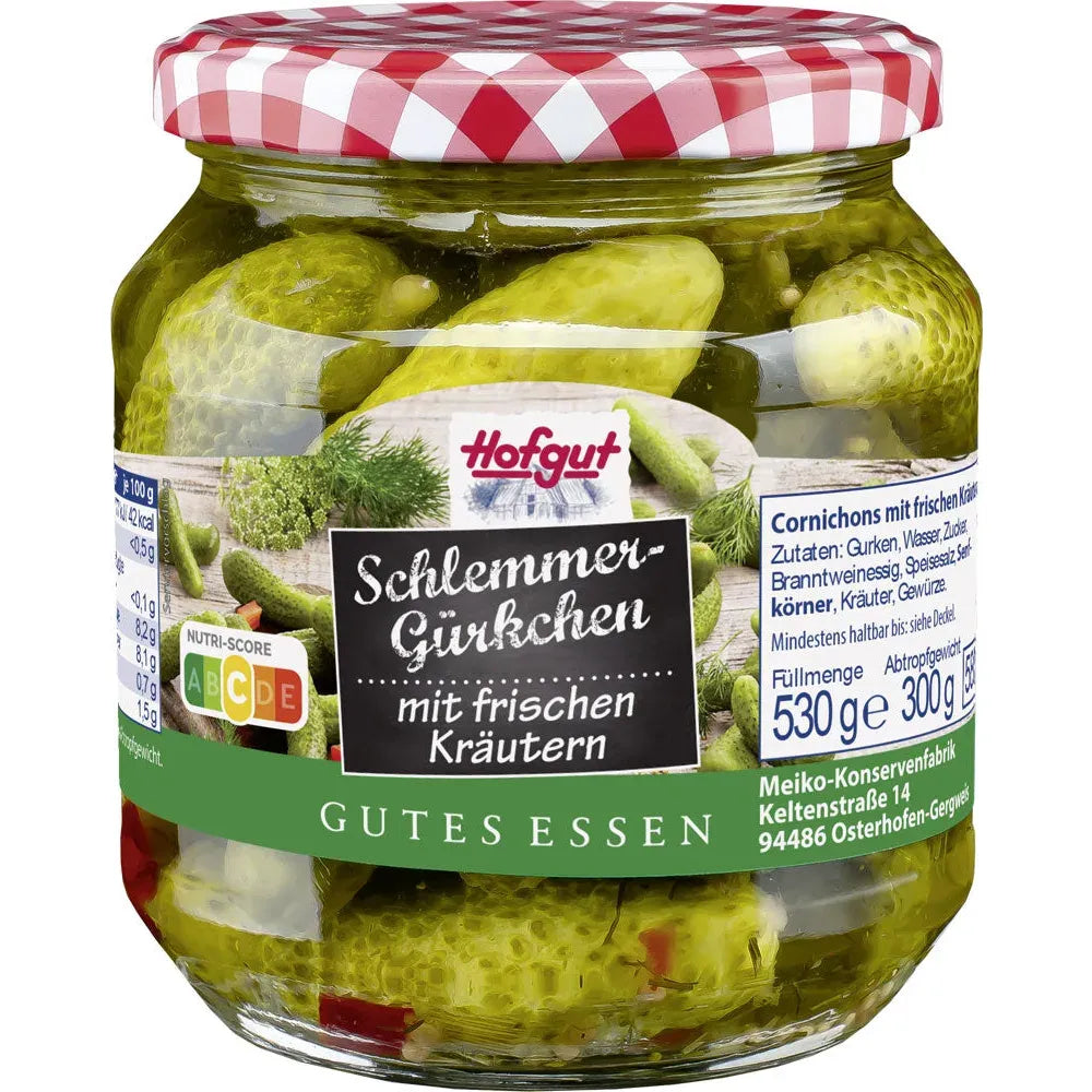 Hofgut Schlemmergurken mit Kräuter 580ml