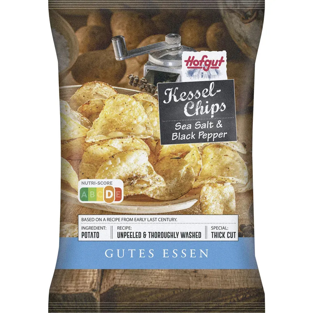 Hofgut Kesselchips Salt Pepper 150g