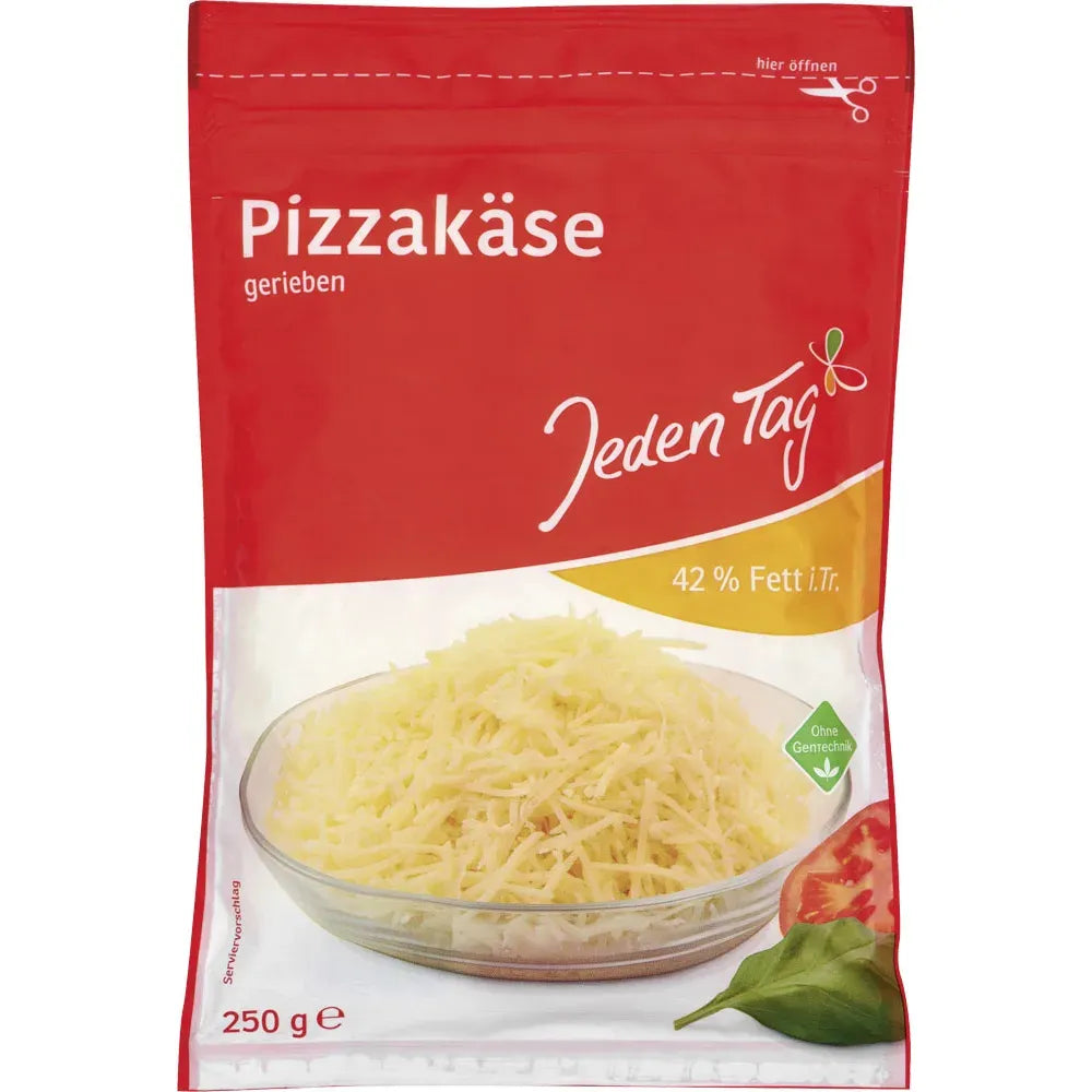 Jeden Tag Pizzakäse Gerieben 250g